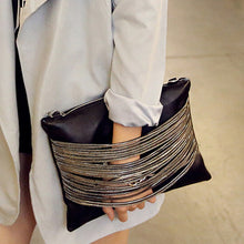  Black Leather Oversized Day Clutch