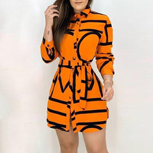  Fall 2020 Orange Bold Pattern Dress