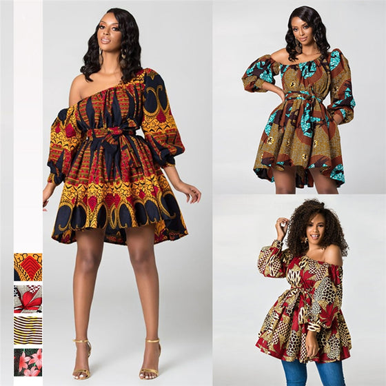 2020 Off The Shoulder Dashiki Dress