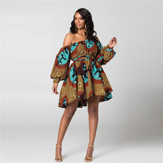 2020 Off The Shoulder Dashiki Dress