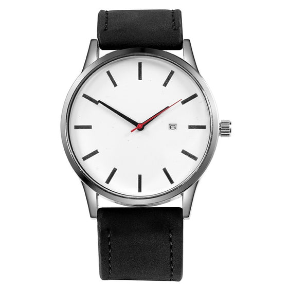 Men's Leather Quartz Watch